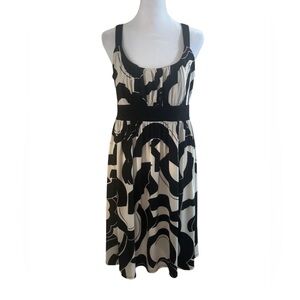 Tiana B Black & White Abstract Print Sleeveless Dress